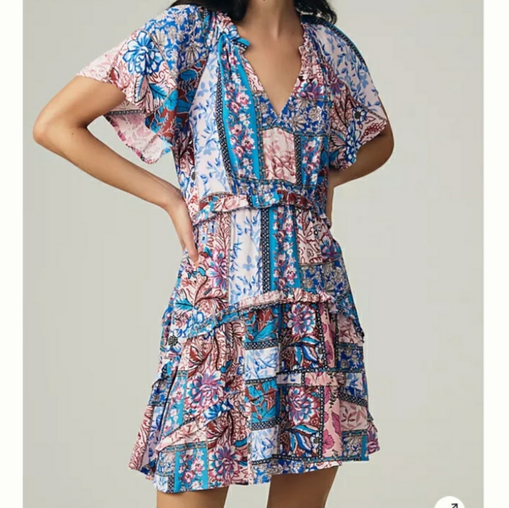 Anthroplogie Robin teired mini dress